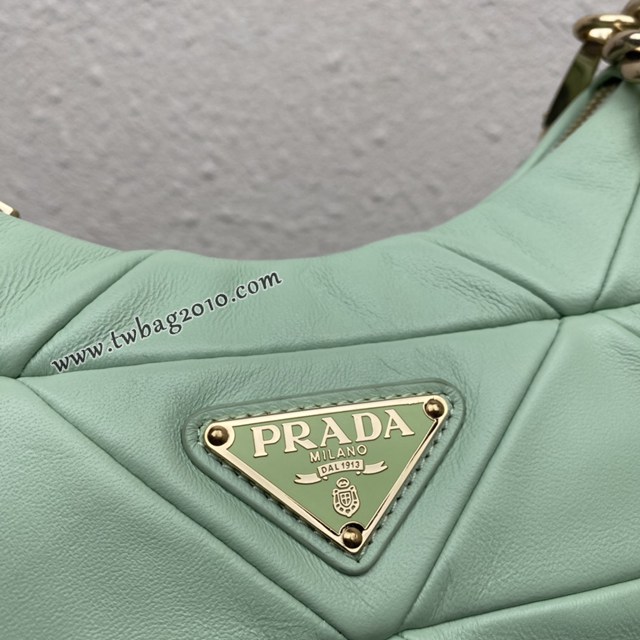 Prada專櫃新款升級版三合一女包 1BC151 普拉達小牛皮純手工菱形拼接鏈條肩背斜挎包 csp1512